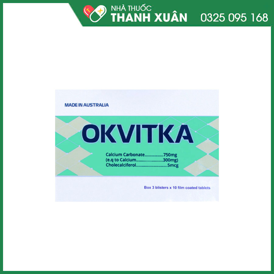 Okavitka chỉ định bổ sung calci và vitamin D và hỗ trợ giảm nguy cơ giảm mật độ xương, gãy xương do loãng xương